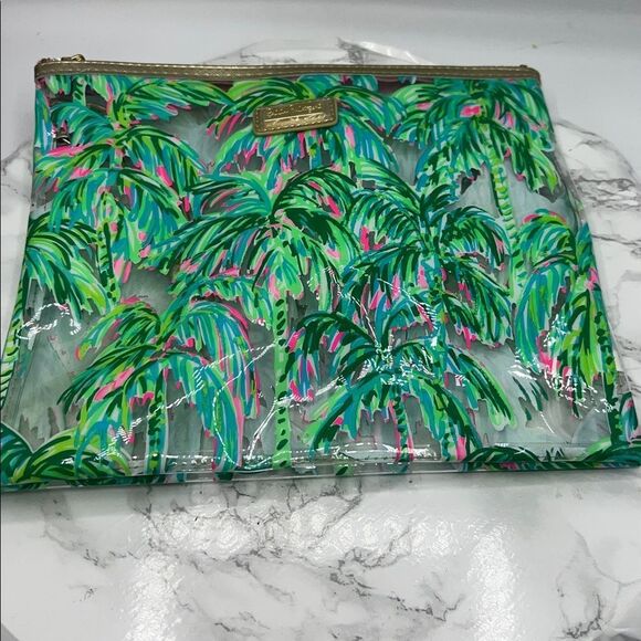 LILLY PULITZER Pink Suite Views Vinyl Pouch and Drink Koozie - Picture 2 of 6